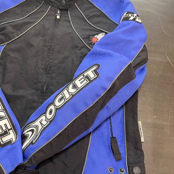 Joe Rocket Women’s Motorcycle Jacket Medium Blue Black Padded & Lined Moto Style - Picture 8 of 9
